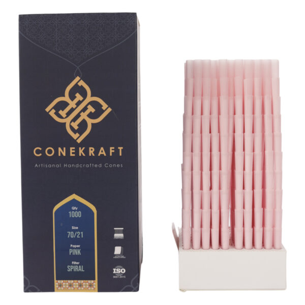 70 pink spiral cone